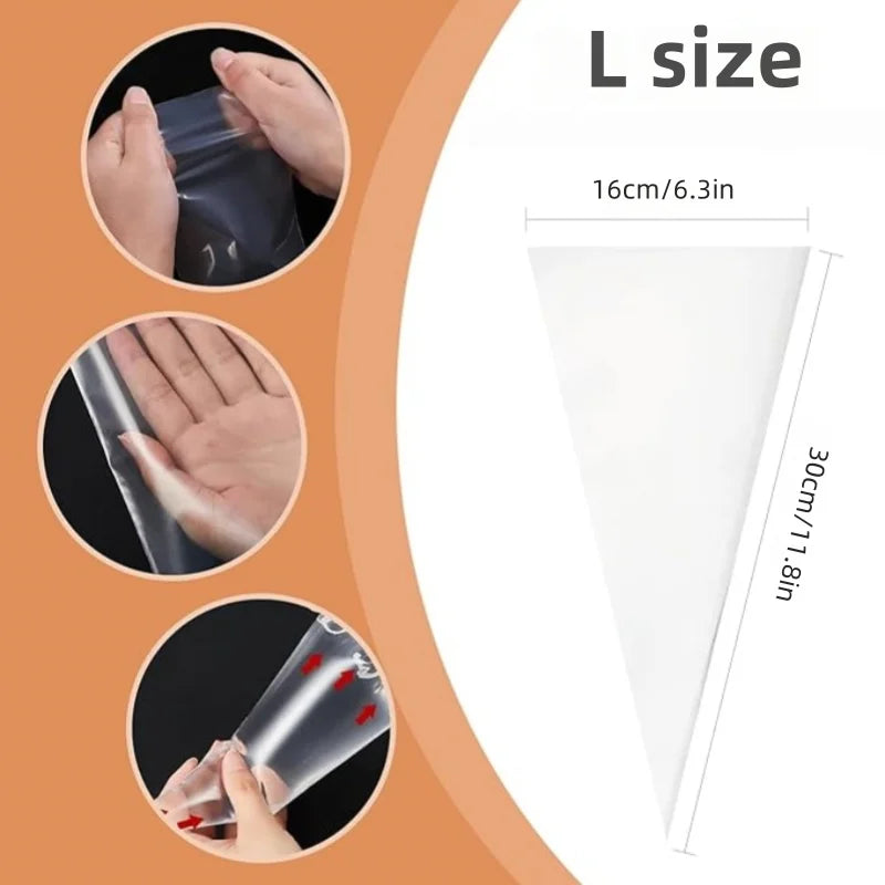 Disposable Piping Bags - Extra Thick Non-Slip Pastry Bags with Anti-Burst Design for Cake Decorating, Cupcakes