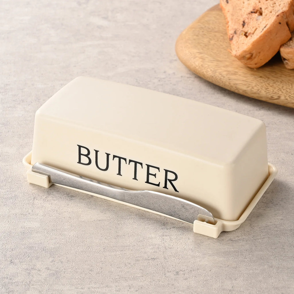 Food Grade PP Butter Container Box Restaurant Sealed Storage Box Cheese Dish with Knife Butter Slicer Butter Tableware