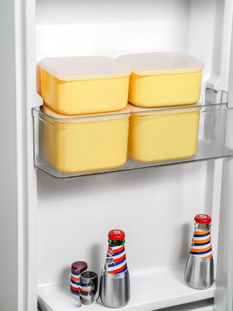1Pc Butter Cheese Slice Holder With Lid Plastic Clear Cheese Box Sliced Cheese Container Fridge Storage Box Airtight Holder