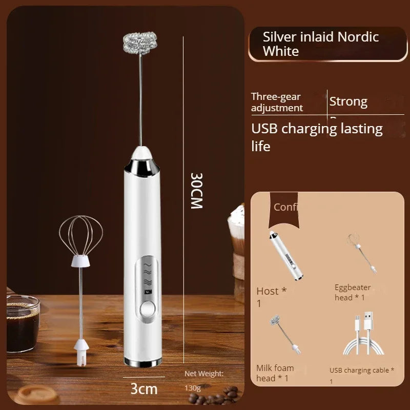 Rechargeable Wireless Electric Milk Frother Coffee Blender Egg Beater Whisk Milk Shaker Mixer Foamer Food Blender