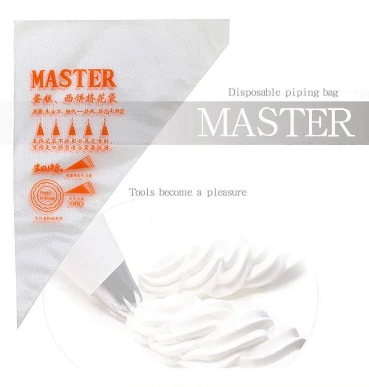 100/50/20 PCS S/M/L Disposable Pastry Bag Cake Cream Decorating Bag Icing Kitchen Baking Piping Bag Pastry Tip Tool Cake Tools
