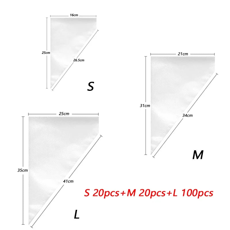 100/50/20 PCS S/M/L Disposable Pastry Bag Cake Cream Decorating Bag Icing Kitchen Baking Piping Bag Pastry Tip Tool Cake Tools