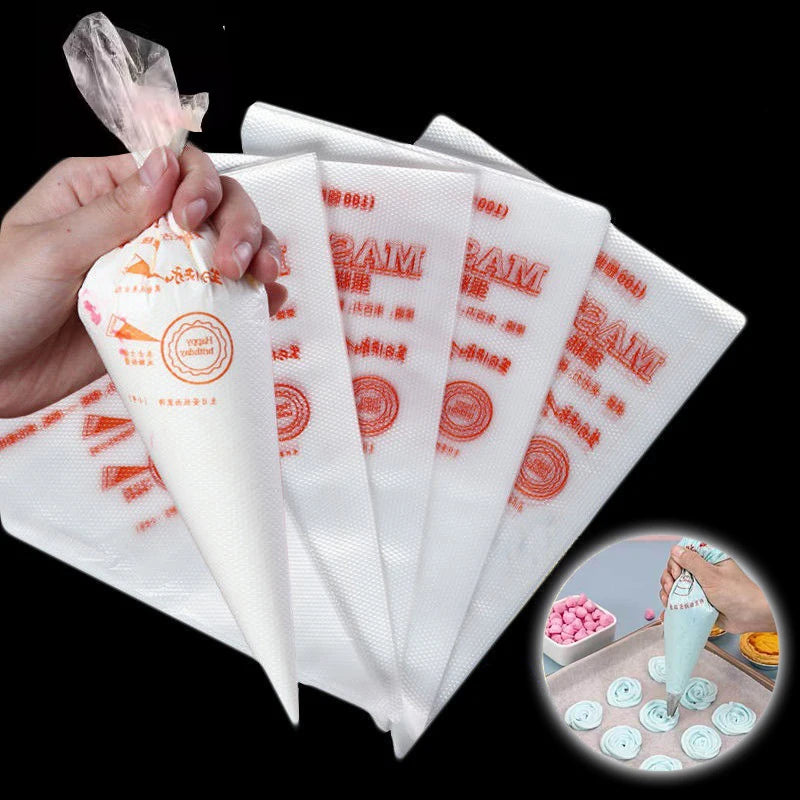 100~300pcs Disposable Pastry Bags Household Kitchen Baking Products Cake and Cookie Decoration DIY Triangle Piping Bag TMZ