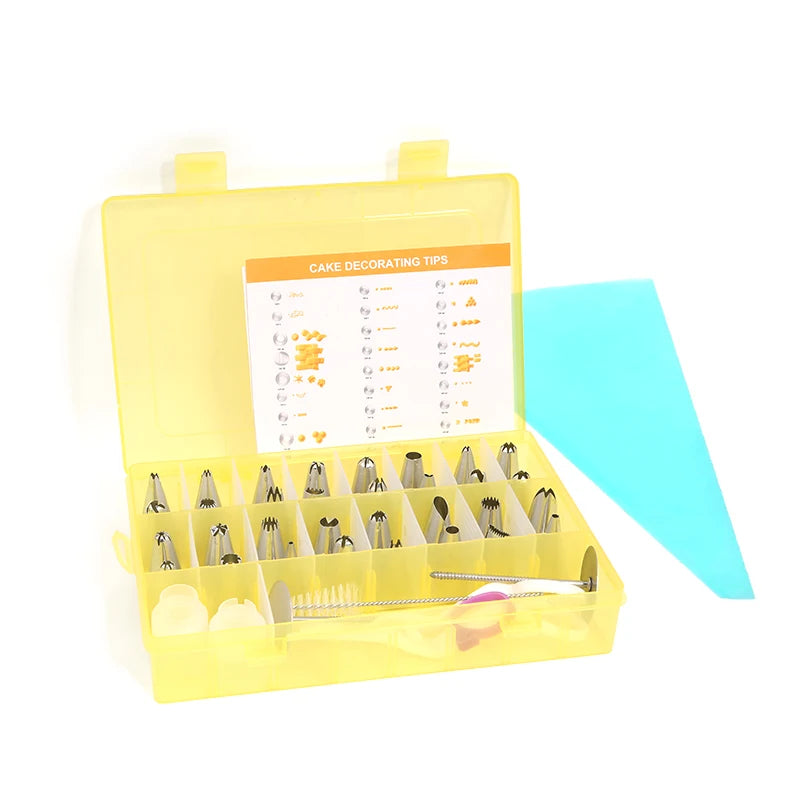 Pastry Nozzles Set With Box Stainless Steel Pastry Cream Piping Bag Cupcake Desert Cake Decorating Baking Accessories And Tools