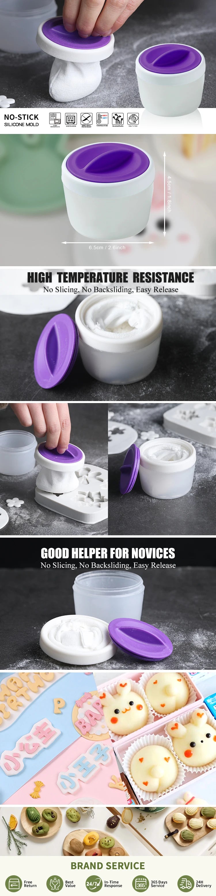 Plastic Baking Sifter with Storage Case for Gummy Candy, Cookies, Puff Powder, Corn Starch - Kitchen Baking Tool Accessory Set