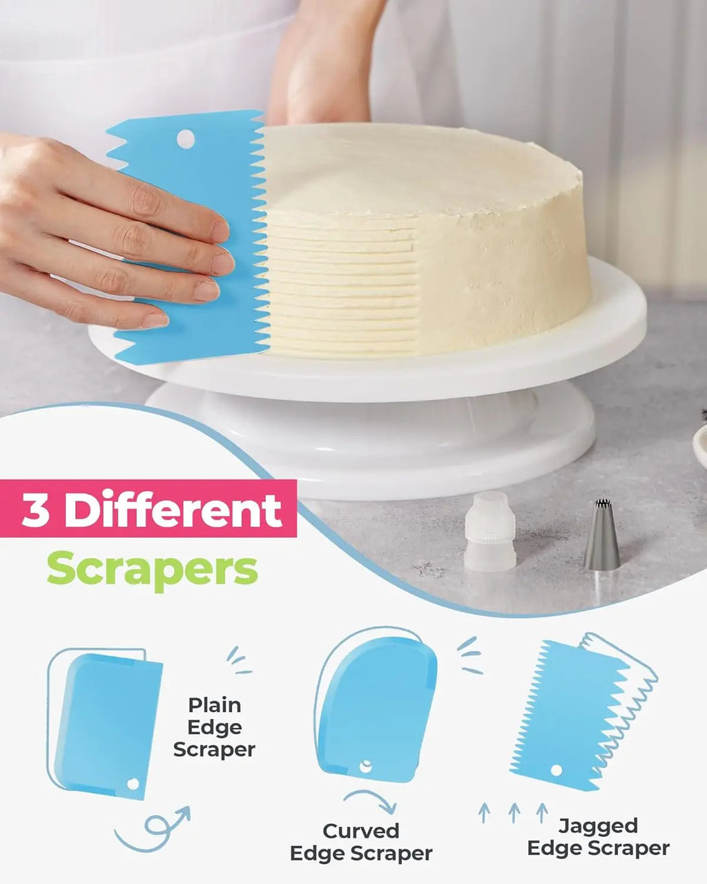 Tainless Steel Piping Tips SPiping Bags Set with 100 Disposable Bags Complete Cake Decorating Kit Convenient Baking Supplies Set