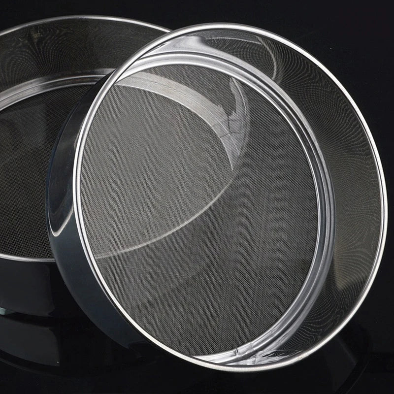 1pc 40/60 mesh Kitchen Ultrafine Mesh Flour Sifter Professional Round Sieve Stainless Steel Sugar Sieve Cake Baking Strainer