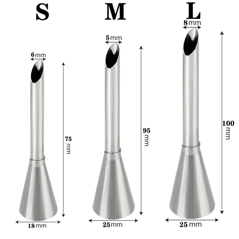 DIY Reusable Puff Cake Tip Silicone Pastry Bag Cream Butter Stainless Steel Nozzle Decor Baking Piping Bags Kitchen Tools