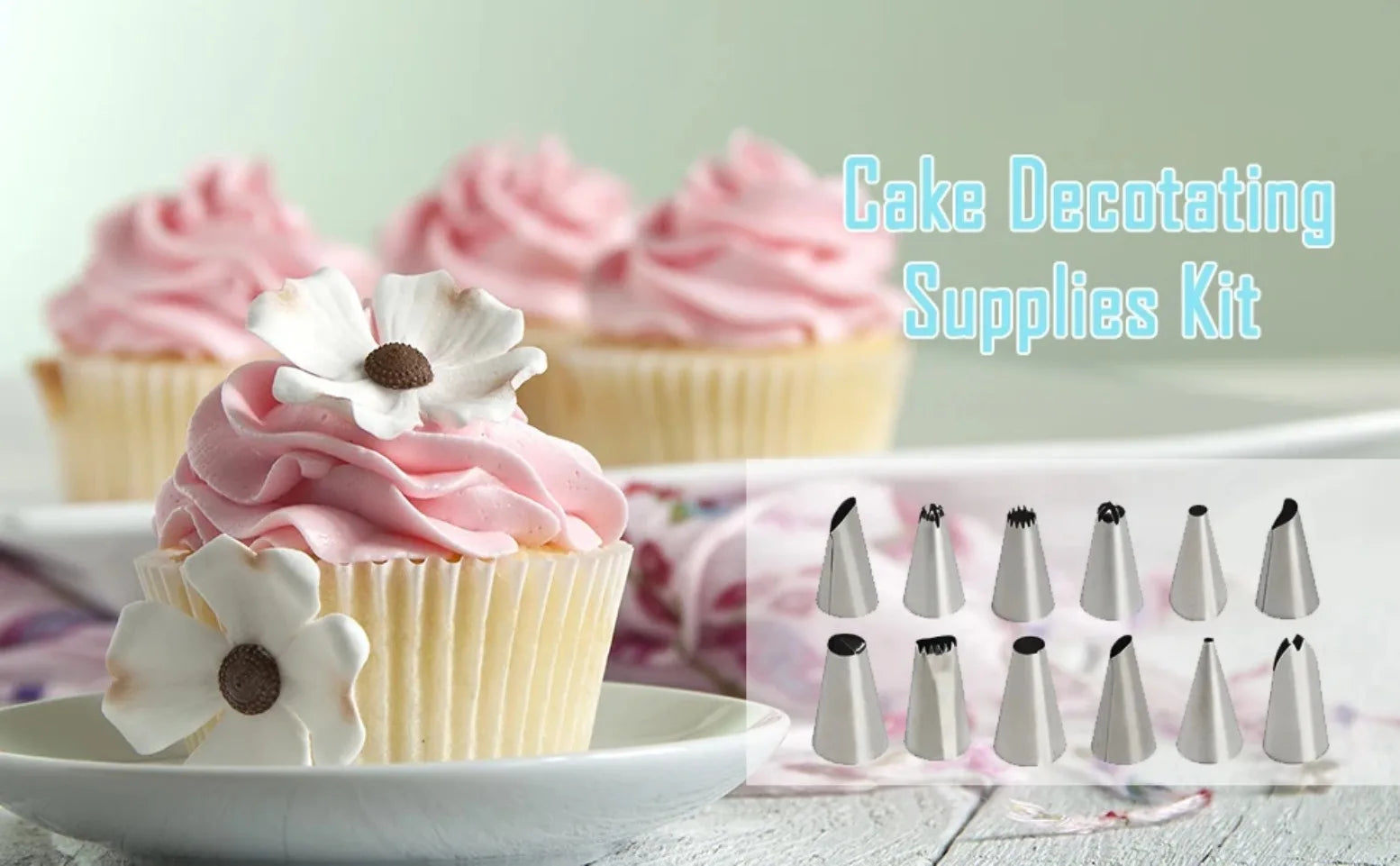 Reusable Silicone Pastry Piping Bags with 12 Stainless Tips Cake Decorating Kit Baking Tools Set Leakproof Frosting Nozzles